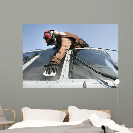 Us Navy Airman Cleans Wall Decal