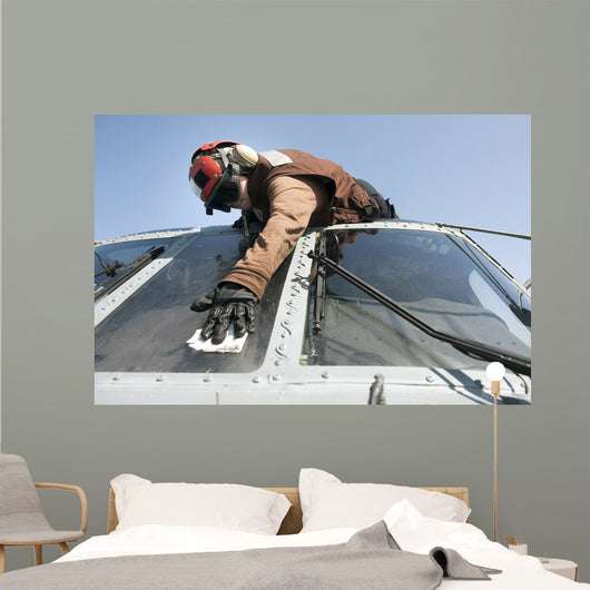 Us Navy Airman Cleans Wall Decal