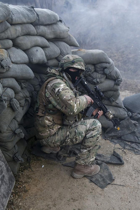 Georgian Soldier Takes Cover Wall Decal