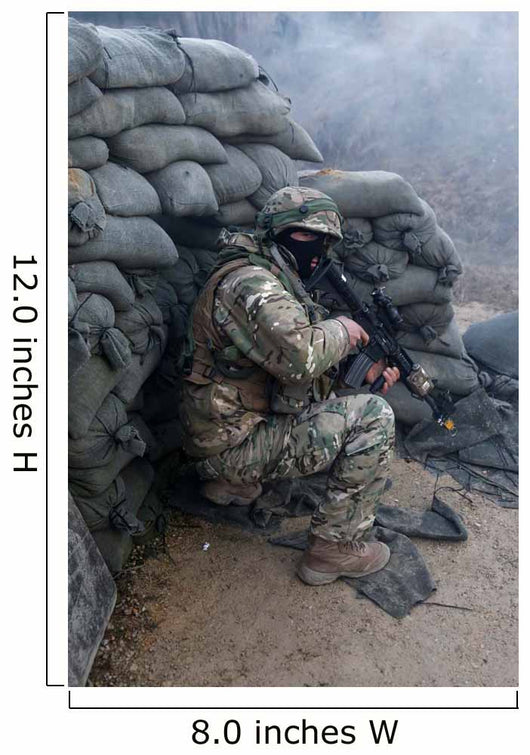 Georgian Soldier Takes Cover Wall Decal