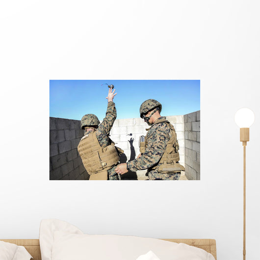 Us Marine Practices Throwing Wall Decal