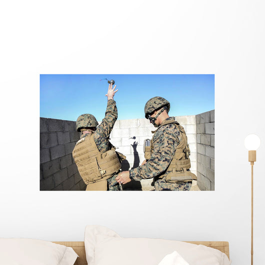 Us Marine Practices Throwing Wall Decal