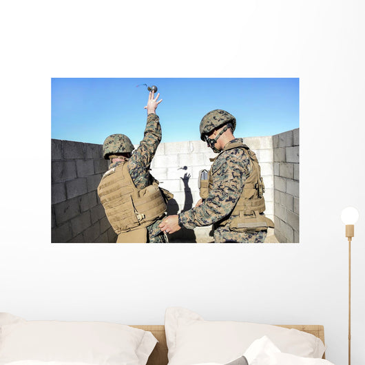 Us Marine Practices Throwing Wall Decal