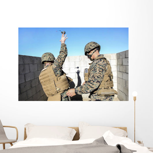 Us Marine Practices Throwing Wall Decal