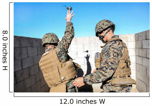 Us Marine Practices Throwing Wall Decal