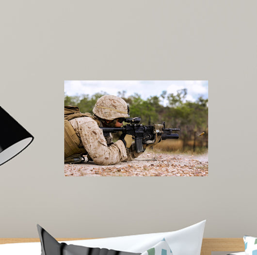 Us Marine Fires Rounds Wall Decal