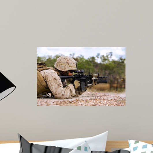 Us Marine Fires Rounds Wall Decal