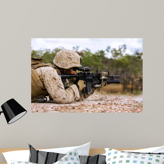 Us Marine Fires Rounds Wall Decal