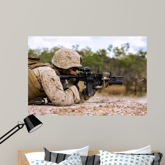 Us Marine Fires Rounds Wall Decal
