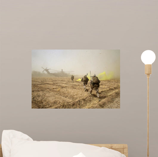 Us Marines Sprint across Wall Decal