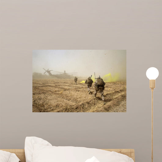 Us Marines Sprint across Wall Decal
