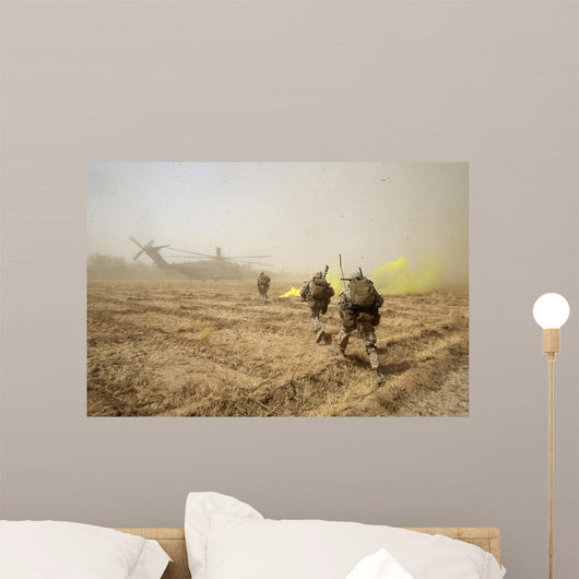Us Marines Sprint across Wall Decal