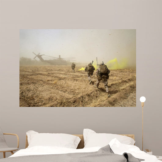 Us Marines Sprint across Wall Decal