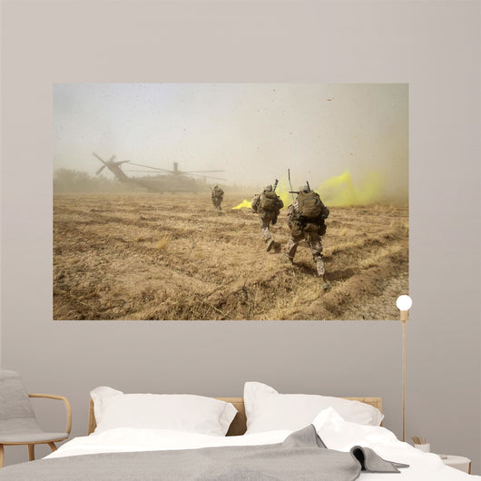 Us Marines Sprint across Wall Decal