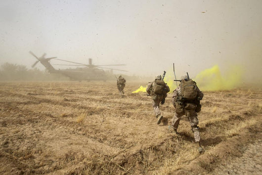 Us Marines Sprint across Wall Decal