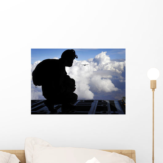 Romanian Paratrooper Awaits His Wall Decal