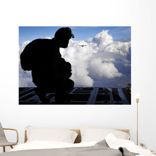 Romanian Paratrooper Awaits His Wall Decal