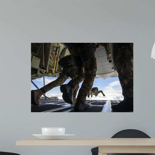 Romanian Paratroopers Perform Halo Wall Decal