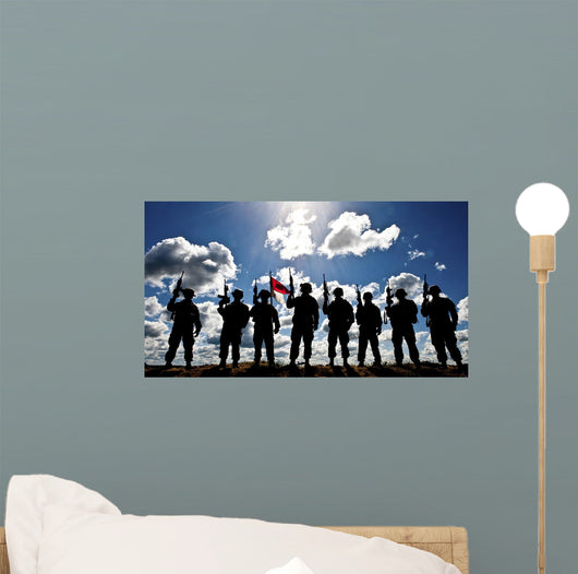 Silhouette Soldiers from Us Wall Decal