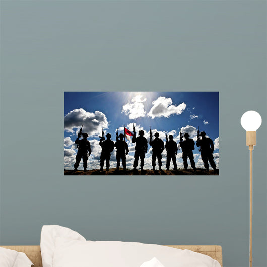 Silhouette Soldiers from Us Wall Decal