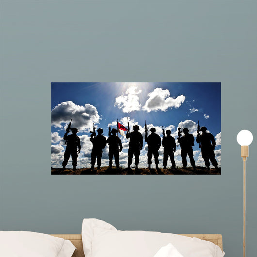 Silhouette Soldiers from Us Wall Decal