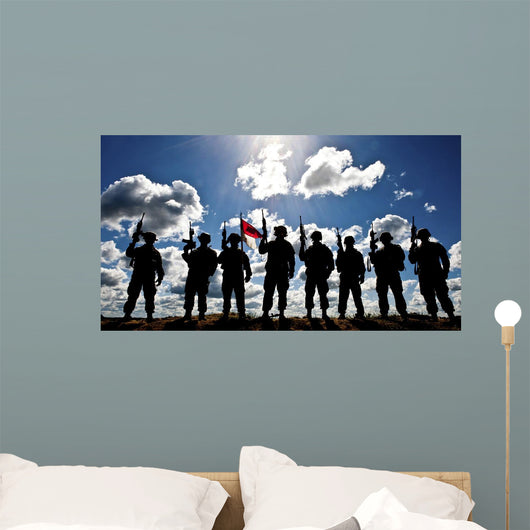Silhouette Soldiers from Us Wall Decal