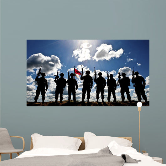 Silhouette Soldiers from Us Wall Decal