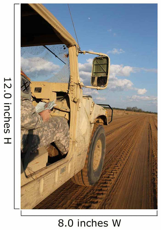 Humvee Driving down Dirt Wall Decal