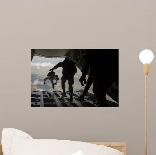 Paratroopers Jump out Kc-130j Wall Decal Design 1