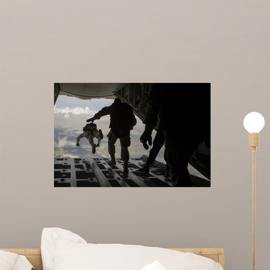 Paratroopers Jump out Kc-130j Wall Decal Design 1