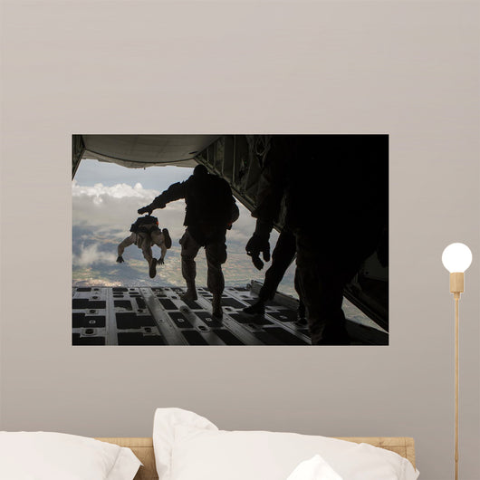 Paratroopers Jump out Kc-130j Wall Decal Design 1