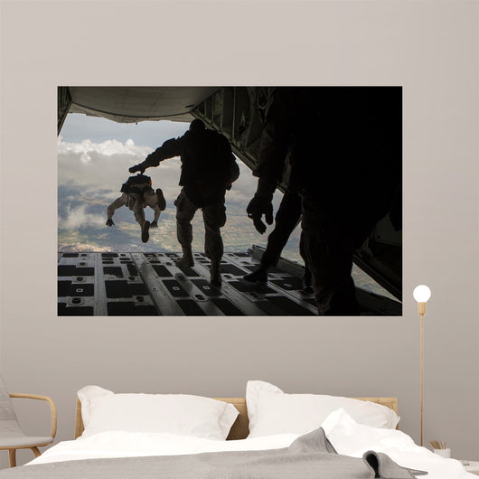 Paratroopers Jump out Kc-130j Wall Decal Design 1