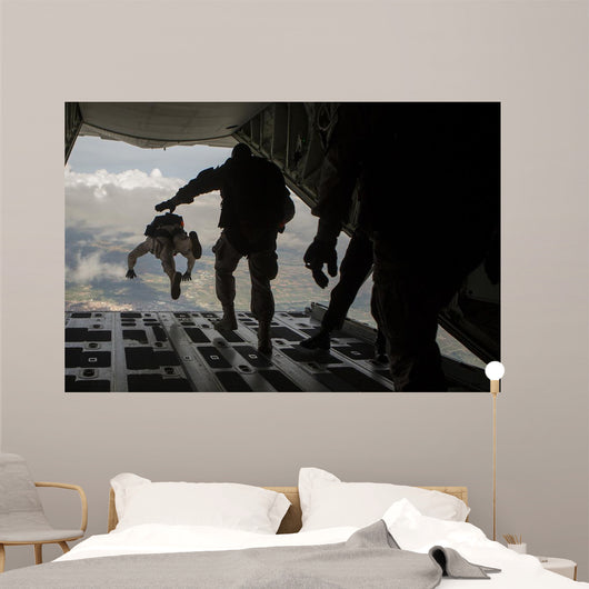 Paratroopers Jump out Kc-130j Wall Decal Design 1