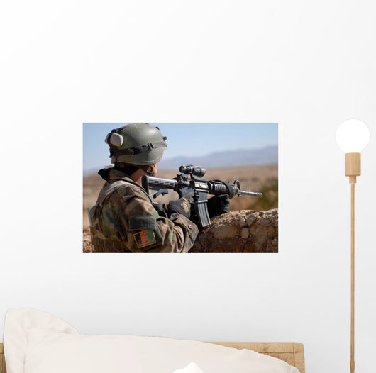 Afghan Commando Scans Horizon Wall Decal