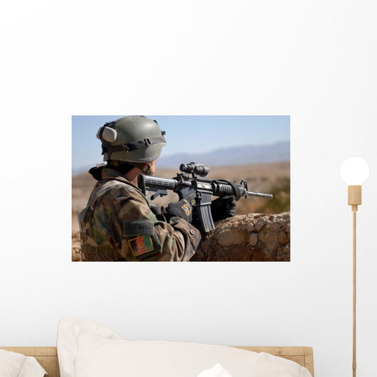 Afghan Commando Scans Horizon Wall Decal