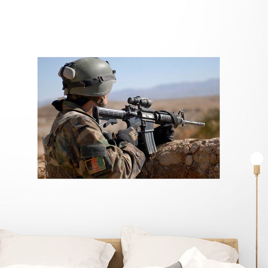 Afghan Commando Scans Horizon Wall Decal