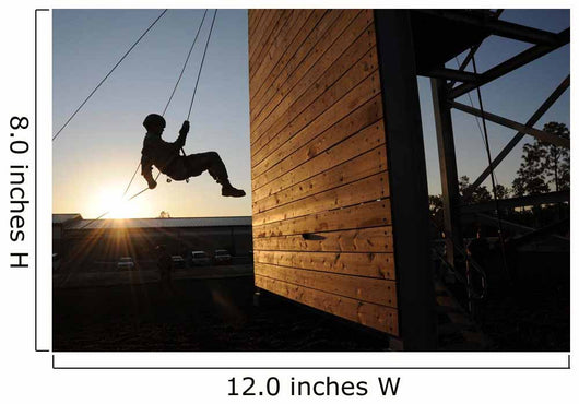 Green Beret Rappels down Wall Decal