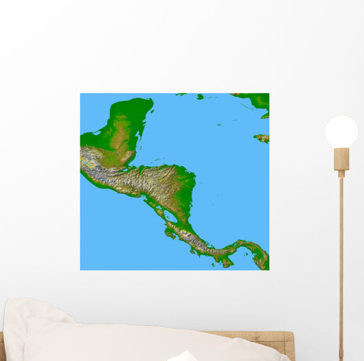 Topographic Central America Wall Decal