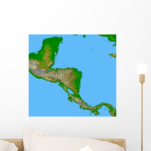 Topographic Central America Wall Decal