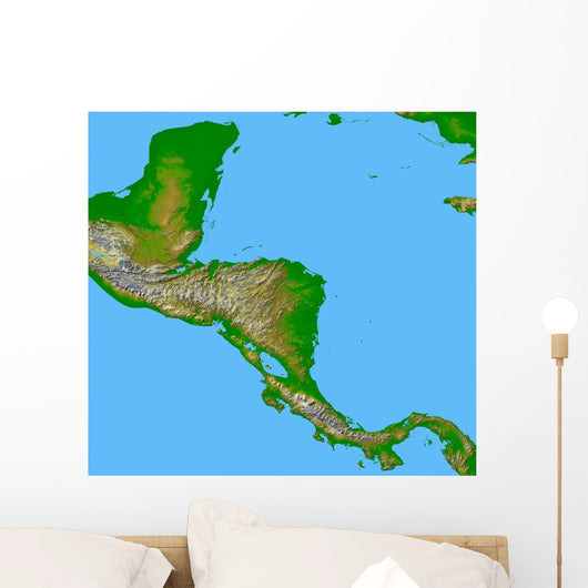 Topographic Central America Wall Decal