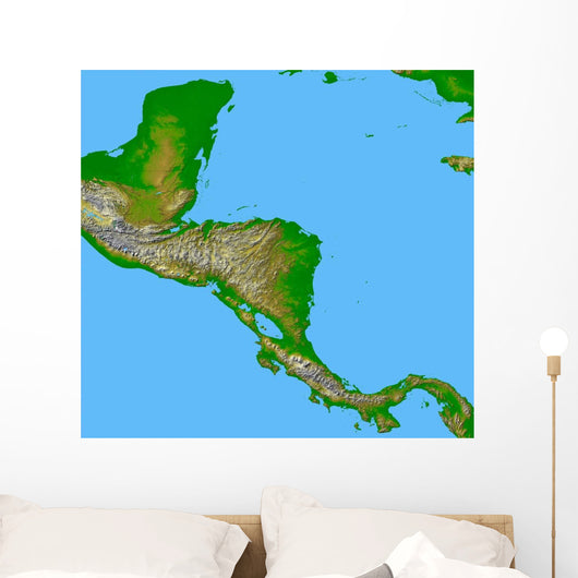 Topographic Central America Wall Decal