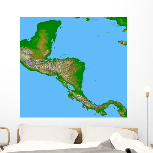 Topographic Central America Wall Decal