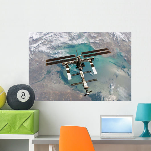 International Space Station Backdropped Wall Decal Design 1