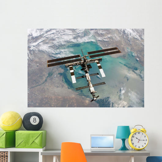 International Space Station Backdropped Wall Decal Design 1