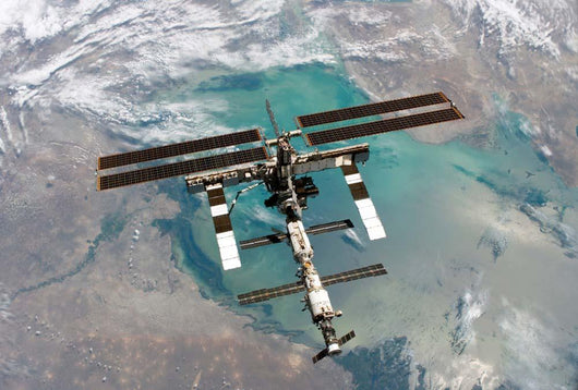 International Space Station Backdropped Wall Decal Design 1
