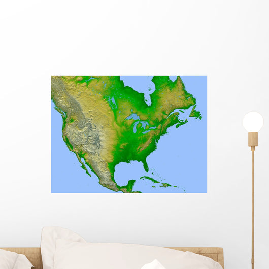 Topographic North America Wall Decal