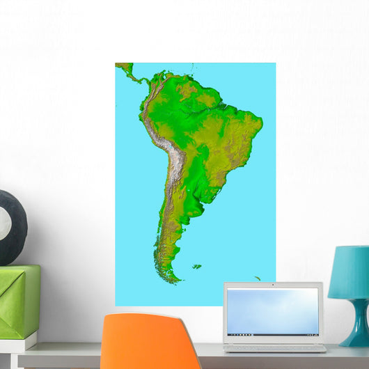 Topographic South America Wall Decal