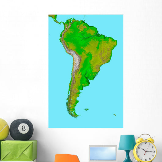 Topographic South America Wall Decal