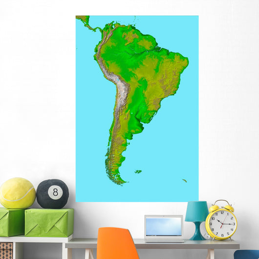 Topographic South America Wall Decal