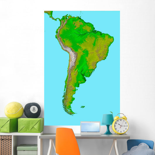 Topographic South America Wall Decal